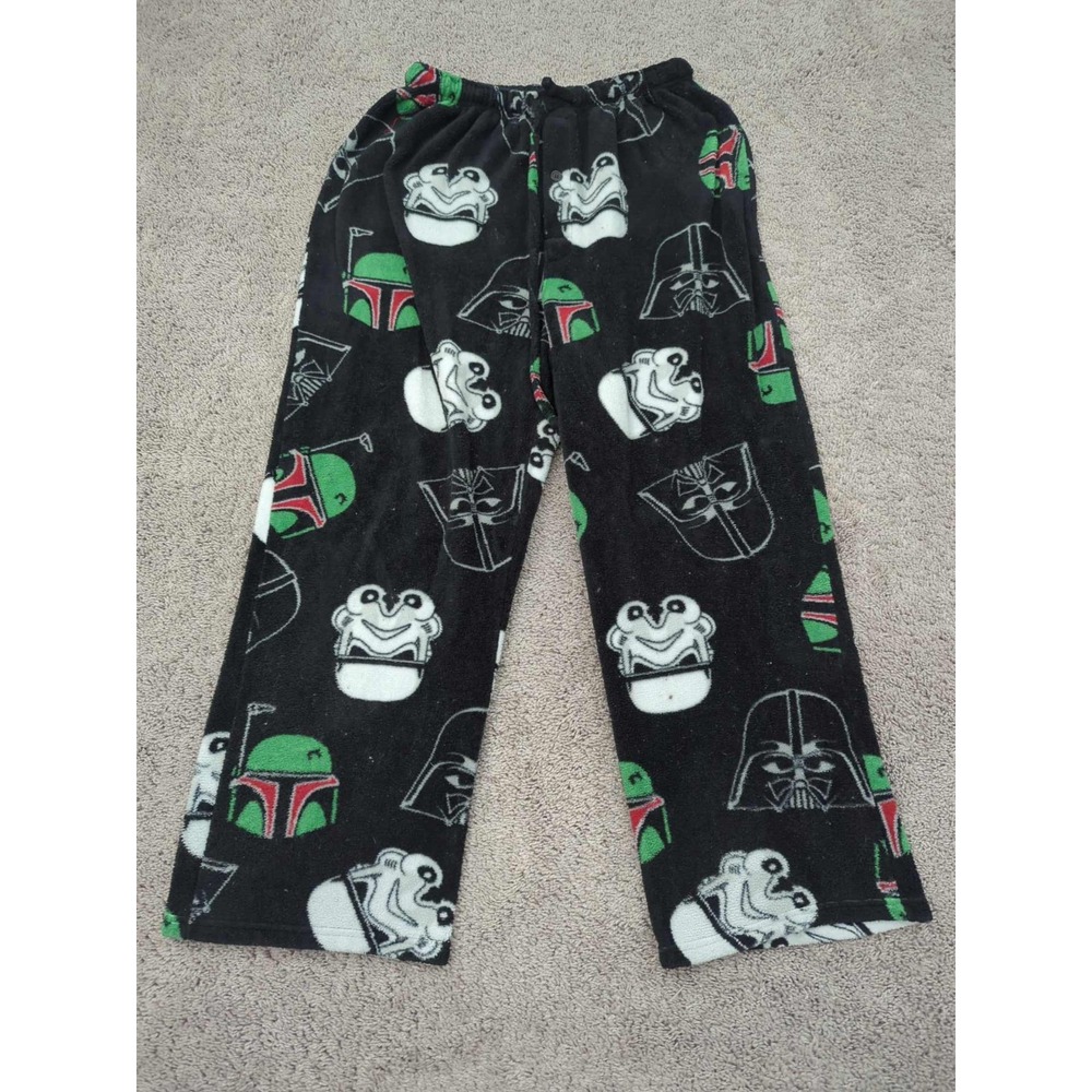 Star Wars Pajama Pants Mens XL Black Boba Fett‎ Darth Vader Trooper Heads